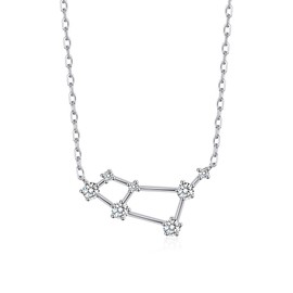 Philip Jones Aries Star Sign Zodiac Constellation Necklace with Zircondia® Crystals