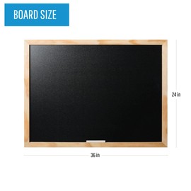 MasterVision Pine Wood Frame Chalkboard - 24" x 36"