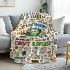 REETOOK Crafter Gifts for Women, Soft Flannel Blanket for Crafters, Cozy Gifts Blanket for Kids Girls, Warm Crafting Throw Blanket for Birthdays, for Bed, Couch, or Travel 50x60