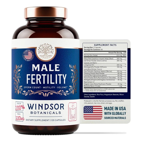 Suplemento De Fertilidad Masculina 120 Capsulas Hecho En Usa Sabor