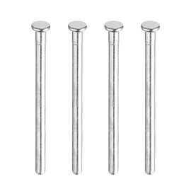 sourcing map 4pcs 4 Inch Door Hinge Pins, Removable Brushed Door Hinge Interior Hinge Security Pins for Wood Residential Door Replacement, Silver