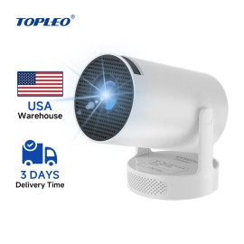 Topleo Projector Android Portable Video H713 Beamer Hy300 Pro Hifi 720p Video Home Lcd 4k Mini Proyector Smart Projectorcolor: White