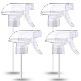 Spray Bottle Nozzles Plastic Heavy Duty Stream Trigger Spray Nozzle Replacement Head Leak Proof Water Bottle Spray Nozzles Adjustable Head Sprayer 4 Pcs (clear)