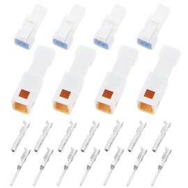 VGOL 10 Sets 2 Pin JST Sockets Male and Female Plugs with Terminals Waterproof Shell Wiring Harness Plug Suitable for Motorcycle Scooter