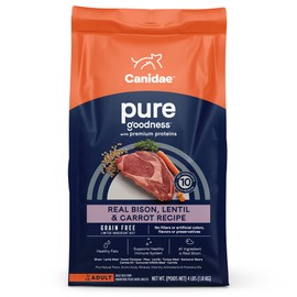 Canidae PURE Limited Ingredient Premium Adult Dry Dog Food, Bison, Lentil and Carrot Recipe, 4 Pounds, Grain Free