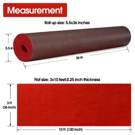 Non-Slip Rubber Backed Red Carpet Runner for Weddings & Events - 1000 GSM Extra Thick Aisle Rug for Proposals, Hollywood-Style Runways, Party Decorations - 3x10 ft Heavy-Duty Red Carpet