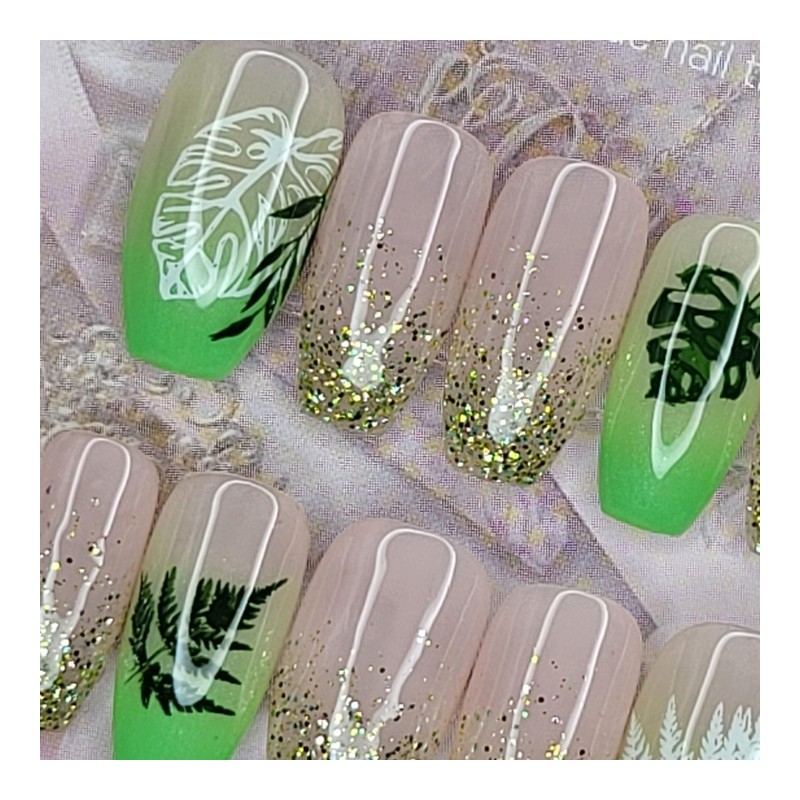 Green Natour Handmade Nail Tips - Lipstick / 그린나뚜르 수제네일팁