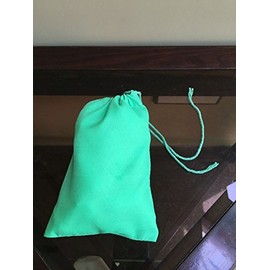 Cotton Single Drawstring Muslin Bags 4"X6" (Green Color)-100 Count Pack