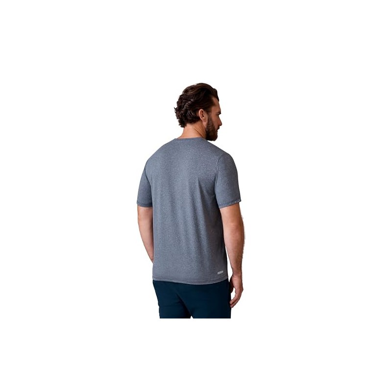 Free Country Men's Microtech Chill Cooling Crew Tee Deep Charcoal