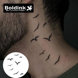 Boldink Temporary Tattoos, semi permanent tattoos, 15-day long lasting tattoo sticker, waterproof and anti-reflective, unique design（Seagull）