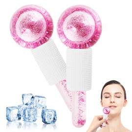 2 Stück Facial Ice Globes,GeeRic Gesichtsmassage-Werkzeuge Globen für Gesicht, Nacken & Augen, strafft Haut, Anti-Aging, reduziert Schwellungen & Falten