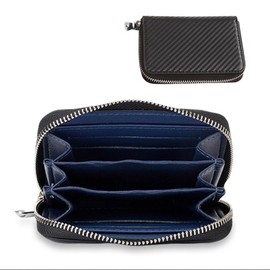 Coin Purse, Coin Purse, Women's, Men's, Mini Wallet, Carbon, Leather, Compact, black, navy