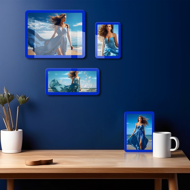 Bluesun 8x10 Picture Frame Blue, Real Glass Frame, can be