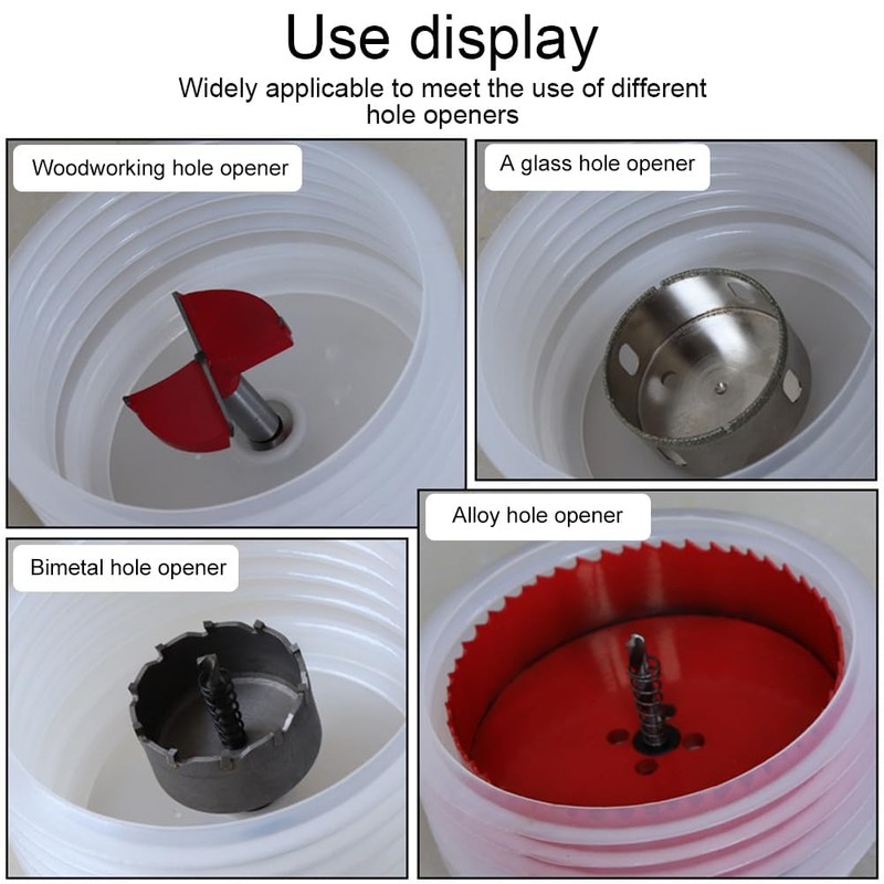 Hole Saw Dust Bowl with Handle, Fiberglass Drill Dust Collector,