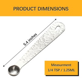 LEIFENY 1PCS 1/4tsp(1.25ml) Single Measuring Spoon, Stainless Steel Embossed Measure Scoop Only, Individual Spoon for Cooking and Baking