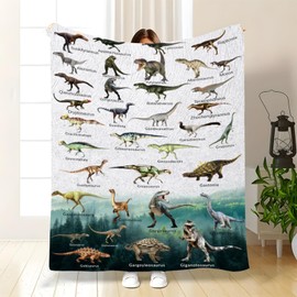 Soft and Cozy Dinosaur Blanket for Boys and Girls - The Ultimate Christmas Or Birthday Gift! This Cute 60"X50" Blanket is Perfect for Any Season, A Must-Have Gift for Young Dinosaur Lovers