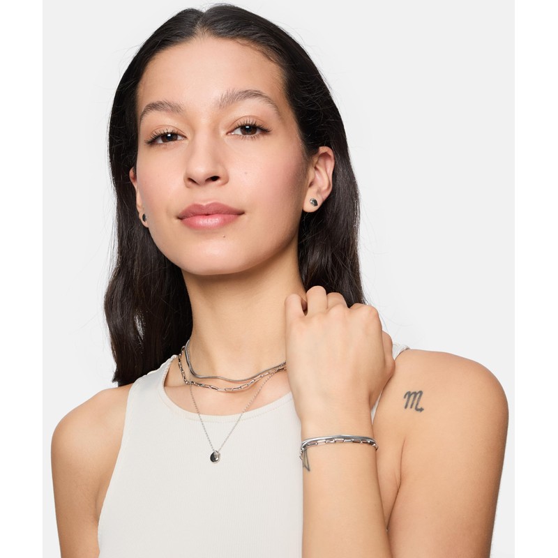 Tamaris TJ-0580-E-08 Organic Silver Stud Earrings, Stainless Steel, No Gemstone