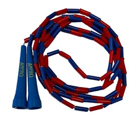 AMPRO Super Pro Ballers 10ft Adjustable Beaded Jump Rope - Red/Blue/Yellow - Skipping Rope/Boxers/Boxer/Fitness/Exercise