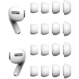 Rqker Ear Tips Compatible with AirPods Pro 2, 8 Pairs XS/S/M/L Sizes Anti Slip Soft Silicone Tips Eartips Replacement Earbuds Tips, Compatible with AirPods Pro 8 Pairs White