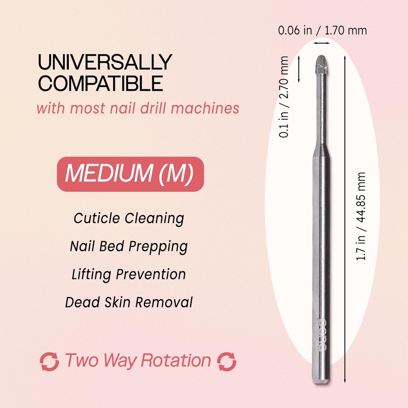 PANA 3/32" Carbide Cuticle Nail Drill Bit for Cuticle Cleaning,