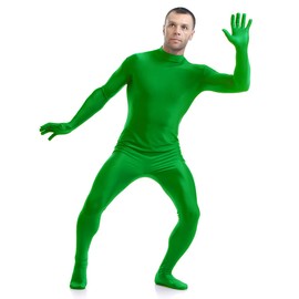 Aniler Chromakey Green Bodysuit Invisible Effects Background Chroma Keying Green Body Suit for Green Screen Photography Photo Video (Large, Headless Green)
