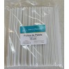 200pz Palitos para paleta de plástico 15cm blanco estriado brocheta