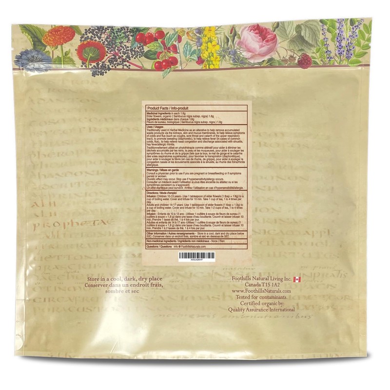 Foothills Naturals Elder-flowers Organic - 1 lb (454g) Bulk Loose