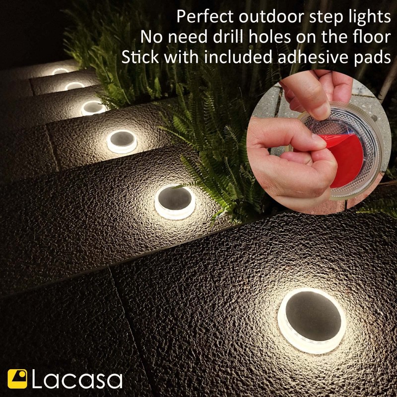 Lacasa Solar Deck Lights Outdoor Waterproof LED Solar Step Lights
