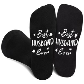 Funny Valentines Socks for Husband - Best Husband Ever Fun Novelty Cool Crazy Dress Socks - Valentines Day Gift for Husband Him Men Couples Anniversary Birthday Christmas Gifts Idea Stocking stuffers