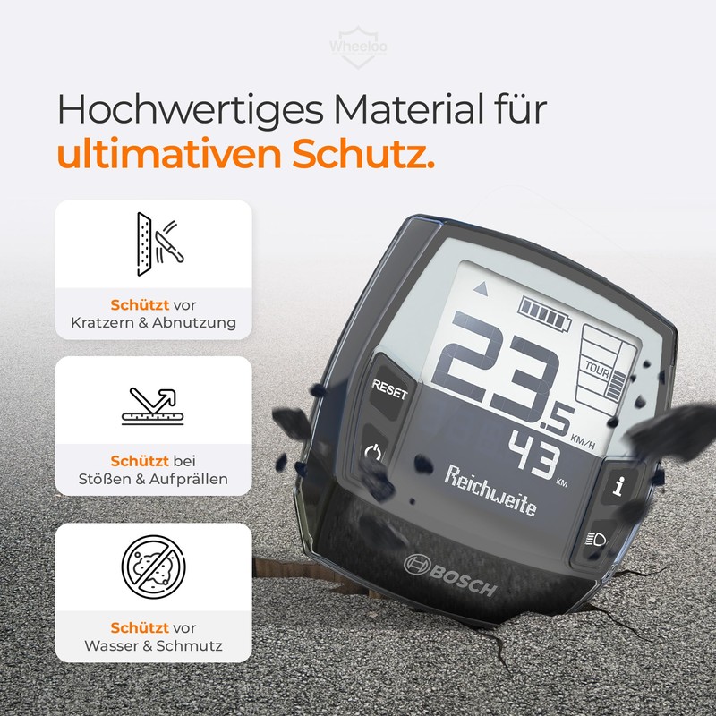 WHEELOO E-Bike Screen Protector Set of 2 for Bosch Intuvia