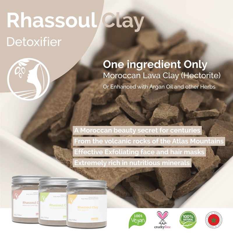 Fatima's Garden - Ghassoul Powder with Rose Petals - Rhassoul