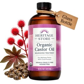 Heritage Store Organic Castor Oil, 16 Ounce