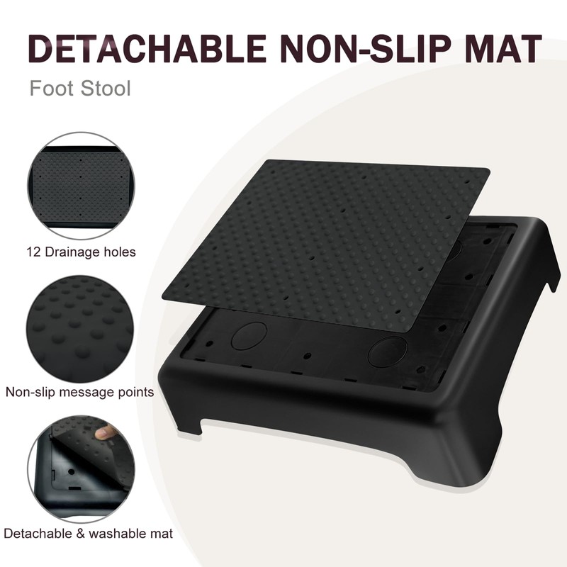 GWNF3.35'' Short Step Stool – 600lb Capacity Ultra-Sturdy Structure &
