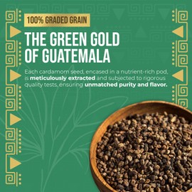 Eletary Premium Organic Guatemalan Green Cardamom Seeds - 100% Graded Grain, All Natural, Vegan, Gluten-Free, Non-GMO - Flavor Enhancer Ideal for Indian Cuisine, Baking, Meat, Coffee & Tea (5 oz)