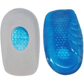 Pedimend Massaging Gel Heel Cushions for Bone Spur Support | Sports Cushion Heel Spur Gel Pads | Shoe Back Heel Pads | Back of Heel Cushion Pads | Sore Plantar Fascia Pain (L: UK Size: 8.0-12.0)