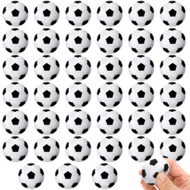Foraineam 40 Pcs Mini Soccer Stress Balls 1.6 inch Foam Sports Squeeze Ball Relaxation Gadgets Bulk Small Foam Soccer Ball for Stress Anxiety Relief Carnival Party Decoration