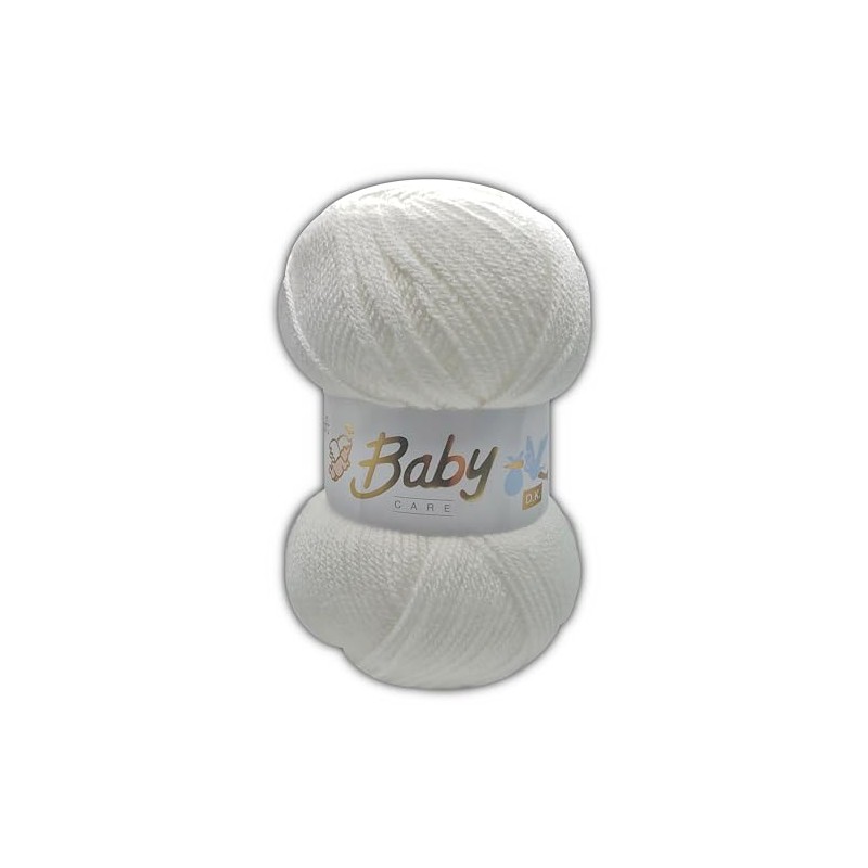 2 Pack of White 600 - Baby Care Double Knit