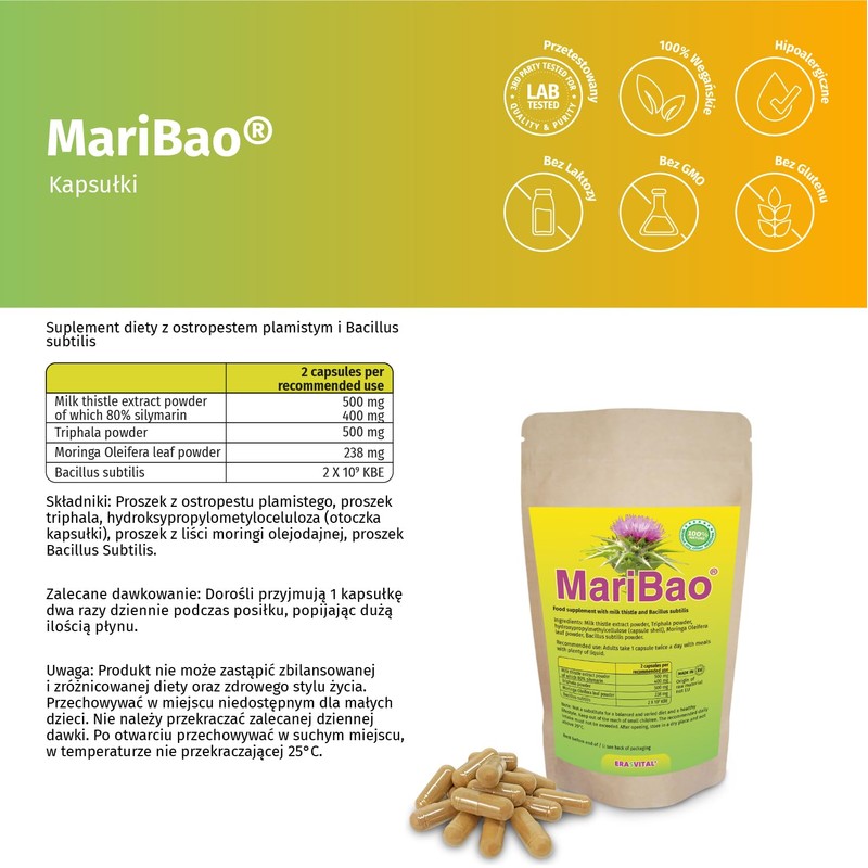 Liver Treatment 60 Capsules with Milk Thistle Extract, High Dosage,