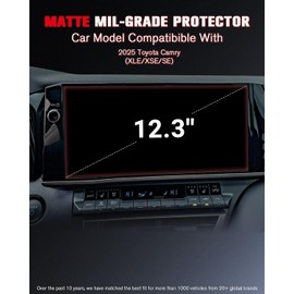 ASZSK For 2025 Toyota Camry (XLE/XSE/SE) 12.3 Inch Matte Screen Protector - [No More Glare& Fingerprint] - Mil-Grade 9H+ Tempered Glass - Touchscreen *1