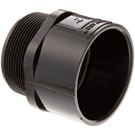 Spears 436-B Series PVC Pipe Fitting, Adapter, Schedule 40, Black, 2" NPT Male x 2" Socket