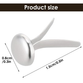 100PCS Brads Paper Fasteners Brass Brads Round Fasteners Mini Metal Brads for Kids Craft Art Crafting School Project Brass Fasteners Decorative Paper Decoration Scrapbooking DIY Supplies(Silver)