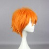 VOCOSTE Human Hair Wigs for Women, 12 Inch Orange Wigs
