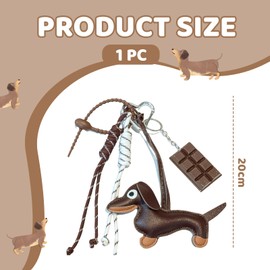 RYMAUP Dachshund Keyring, Cute Puppy Dog Bag Pendant, Lucky Charm Made of Leather, Dachshund Keyring Gifts for Favourite Person, Women, Men, Children, y2k Keyring