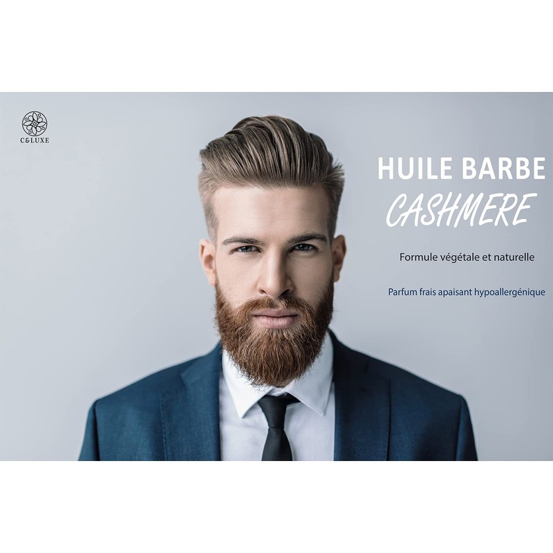 Cashmere Men's Smoothing and Protective Beard Oil, with Natural Oils: