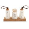 Mud Pie, Off-White Salt, Pepper & Toothpick Holder, Size: tray