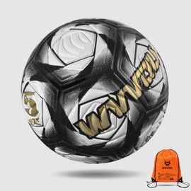 WVVOU Soccer Ball Size 5, Matches and Training Soccer Ball, 3.5mm Thickened Pu, Suitable for Indoor or Grassland Beach and Muddy Ground, Adaptable All-Weather for Teenagers and Children