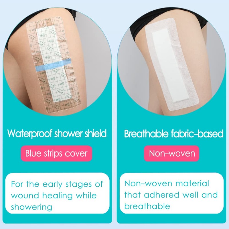 14 Pack 4"x10" Waterproof Adhesive Island Dressing for Knee Replacement