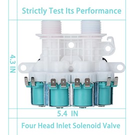 Washer Water Inlet Valve for May-tag Bra-vos XL Model MVWB835DW/MVWB765FW/MVWB865GW/MVW7230HW,Whirl-pool WTW8500DC/WTW7500GC/W and Ken-more Series 700 Replacement.