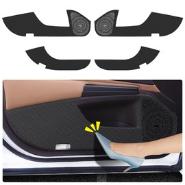 LUNQIN Car Door Anti Kick Pad for Lexus ES 2019 2020 2021 2022 2023 2024 2025 Hybrid 250 350 300h Accessories Carbon Fiber style Leather Sticker Sill Protector Cover Edge Guard Side Mat Interior Dirty