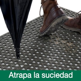 LUMI Felpudo Exterior 61 x 91 cm, con Agujeros de Drenaje, Respaldo de Goma Antideslizante e Impermeable, para Entrada y Exteriores